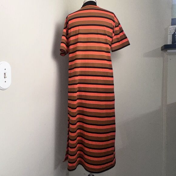 ASOS Knit Dress Stretch Orange Striped Mock Turtle Size  XS - Picture 6 of 9